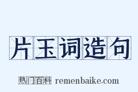 片玉词造句是什么意思的图片